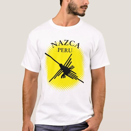 Nazca Peru Hummingbird met gele zon T-shirt (Voorkant)