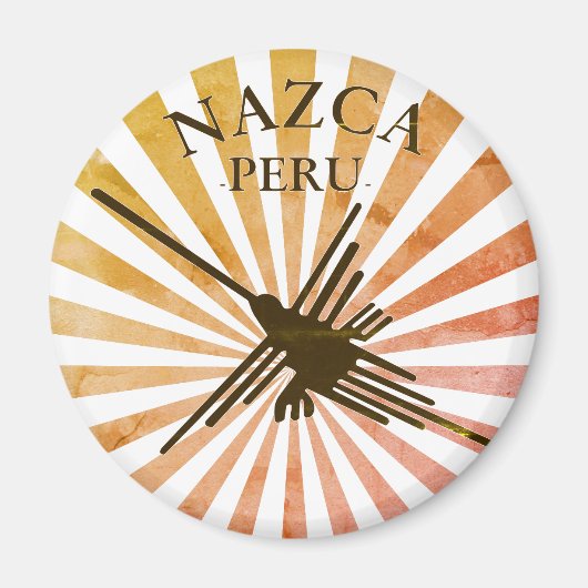 Nazca Peru Hummingbird Retro Sunset Magneet (Voorkant)