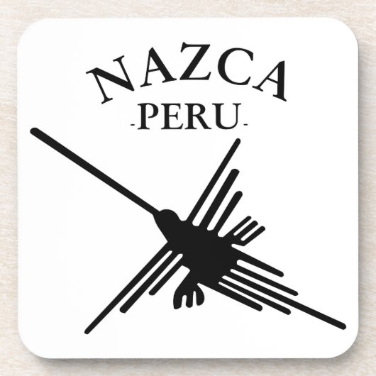 Nazca Peru Kolibrie Met Gebogen Tekst Drankjes Onderzetter (Voorkant)