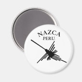 Nazca Peru Kolibrie Met Gebogen Tekst Magneet (Voorkant / Achterkant)