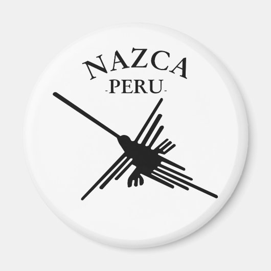 Nazca Peru Kolibrie Met Gebogen Tekst Magneet (Voorkant)