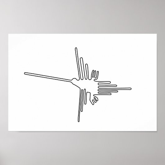 Nazca Peru-vogelsymbool uit de oudheid van de geog Poster (Voorkant)