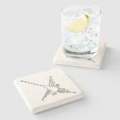 Nazca Peru-vogelsymbool uit de oudheid van de geog Stenen Onderzetter (Zijkant)