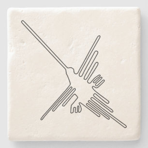 Nazca Peru-vogelsymbool uit de oudheid van de geog Stenen Onderzetter