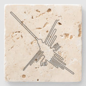 Nazca Peru-vogelsymbool uit de oudheid van de geog Stenen Onderzetter (Voorkant)