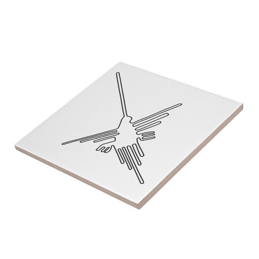 Nazca Peru-vogelsymbool uit de oudheid van de geog Tegeltje (Zijkant)
