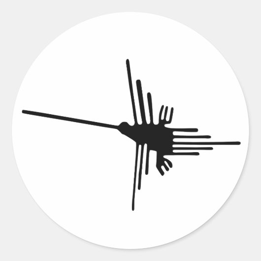 Nazca Vogel Oud symbool Peru Geoglyf Lijnen Ronde Sticker (Voorkant)