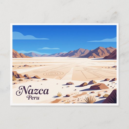 Nazcawoestijn Peru Briefkaart (Voorkant)