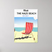 Naze Beach Essex-reisposter Canvas Afdruk (Voorkant)