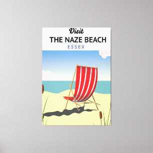 Naze Beach Essex-reisposter Canvas Afdruk
