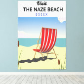 Naze Beach Essex-reisposter Canvas Afdruk (Insitu (Houten vloer))