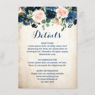 Nazeblauw Blush roze roze roodroodbruin details Informatiekaartje