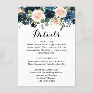 Nazeblauw Blush roze roze roodroodbruin details Informatiekaartje