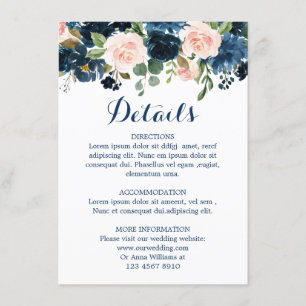Nazeblauw Blush roze roze roodroodbruin details Informatiekaartje