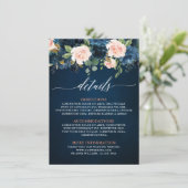 Nazeblauw Blush roze roze roodroodbruin details Informatiekaartje (Staand voorkant)