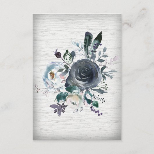 Nazeblauw Boho Tribal Flora Wedding Details Informatiekaartje (Achterkant)