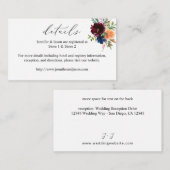 Nazeblauw, Bourgondië en peach Floral — SM Informatiekaartje (Voorkant / Achterkant)