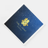 Nazeblauw en goudsneeuwvlok bij de Chinese bruilof Servet (Hoek)