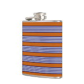 Nazeblauw en witte strepen met verbrand sinaasappe heupfles (Links)