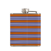 Nazeblauw en witte strepen met verbrand sinaasappe heupfles (Achterkant)