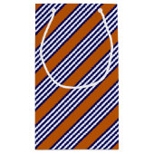 Nazeblauw en witte strepen met verbrand sinaasappe klein cadeauzakje (Achterkant)