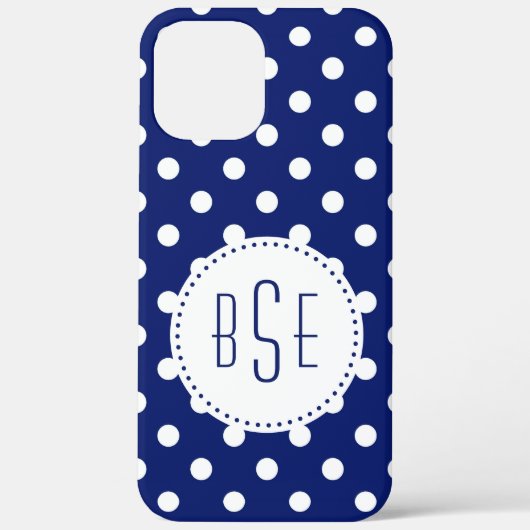 Nazeblauwe en witte haarvlekken met monogram Case-Mate iPhone case (Achterkant)