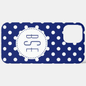 Nazeblauwe en witte haarvlekken met monogram Case-Mate iPhone case (Achterkant (horizontaal))
