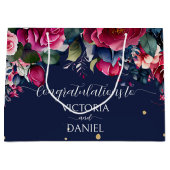 Nazeblauwe roze roze bruine bruine rozen bruiloft groot cadeauzakje (Voorkant)