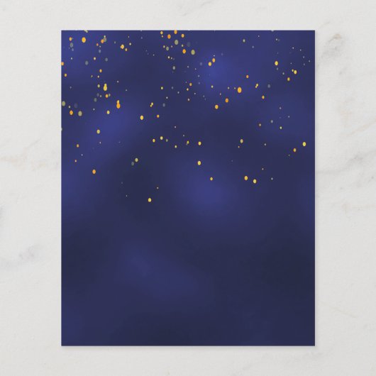 Nazeblauwe verjaardagsfeestdag begrotingsuitnodigi (Achterkant)