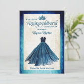 Nazeblauwe Waterverf handgetrokken kogeljurk Kaart (Staand voorkant)