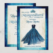 Nazeblauwe Waterverf handgetrokken kogeljurk Kaart (Voorkant / Achterkant)