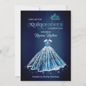 Nazeblauwe Waterverf handgetrokken kogeljurk Kaart (Voorkant)