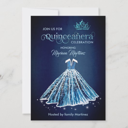 Nazeblauwe Waterverf handgetrokken kogeljurk Kaart (Voorkant)