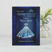 Nazeblauwe Waterverf handgetrokken kogeljurk Kaart (Staand voorkant)