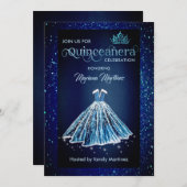 Nazeblauwe Waterverf handgetrokken kogeljurk Kaart (Voorkant / Achterkant)