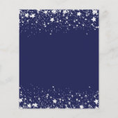 Nazeblauwe zilveren sterren budget huwelijksuitnod flyer (Achterkant)