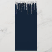 Nazeblauwe zilverglitterdruppels Birthday Programm Programmakaart (Achterkant)