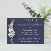 Nazebruin Champagne Floral Wedding Details Kaart (Staand voorkant)