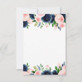 Nazebruin-roze Waterverf Floral Wedding Details Kaart (Achterkant)