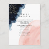 Nazeemacht en Blush Waterverf Wedding Guest - Gege Informatiekaartje (Voorkant)