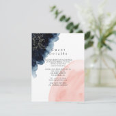 Nazeemacht en Blush Waterverf Wedding Guest - Gege Informatiekaartje (Staand voorkant)