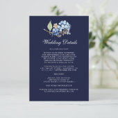 Nazeemacht Waterverf Floral Hydrangea Wedding Deta Informatiekaartje (Staand voorkant)