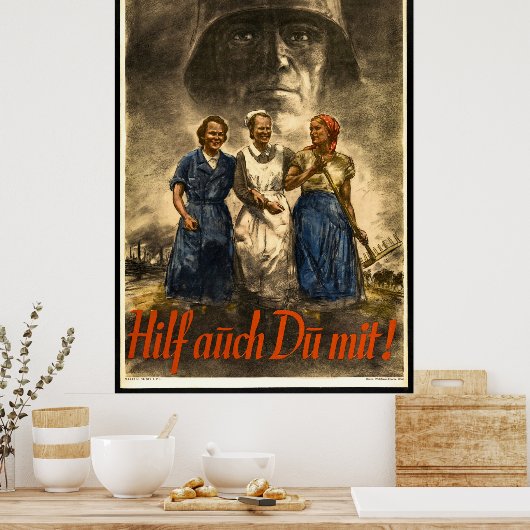 NAZI WAR PROPAGANDA POSTER (Keuken)