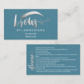 Nazorg instructies Brow Microblading Blue Grey Visitekaartje (Voorkant / Achterkant)