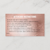 Nazorg instructies wimpers Roos Gold Sparkle Visitekaartje (Achterkant)