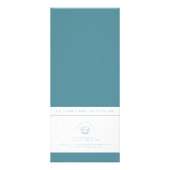 Nazorg oorpiercing instructies blauwgroen reclamekaart (Achterkant)