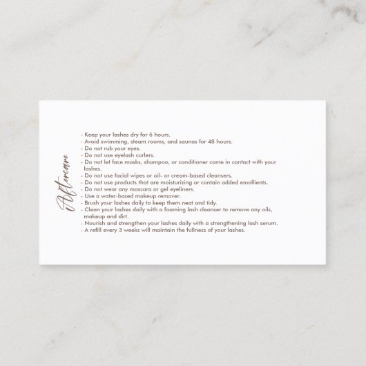 Nazorginstructies Brow Logo Microblade Busine Visitekaartje (Achterkant)