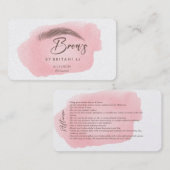 Nazorginstructies Brow Logo Microblade Busine Visitekaartje (Voorkant / Achterkant)