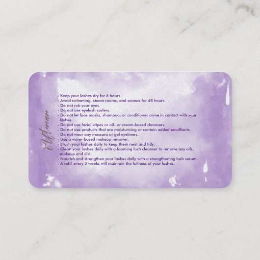 Nazorginstructies Brow Logo Microblade Busine Visitekaartje (Achterkant)