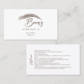 Nazorginstructies Brow Logo-microblade Visitekaartje (Voorkant / Achterkant)